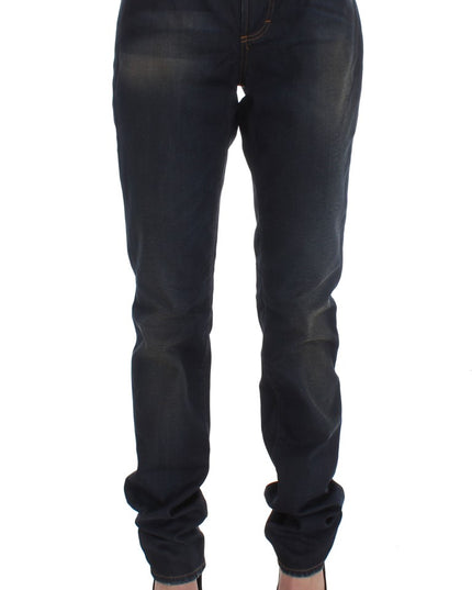 John Galliano Blue Wash Cotton Blend Boyfriend Fit Jeans