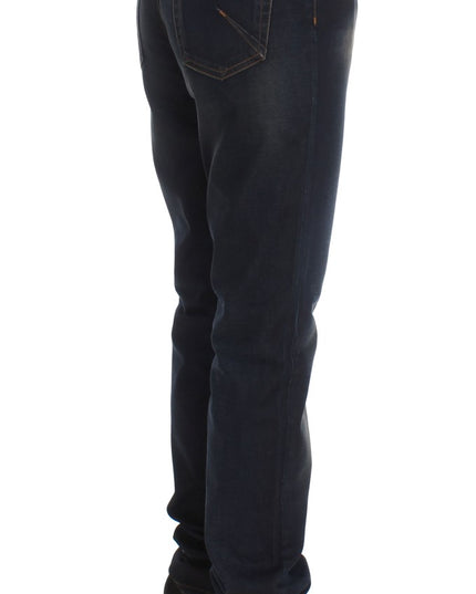 John Galliano Blue Wash Cotton Blend Boyfriend Fit Jeans