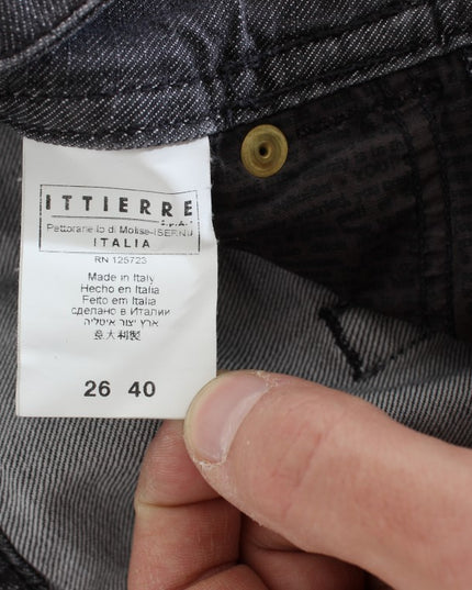 John Galliano Gray Wash Cotton Torn Straight Fit Jeans