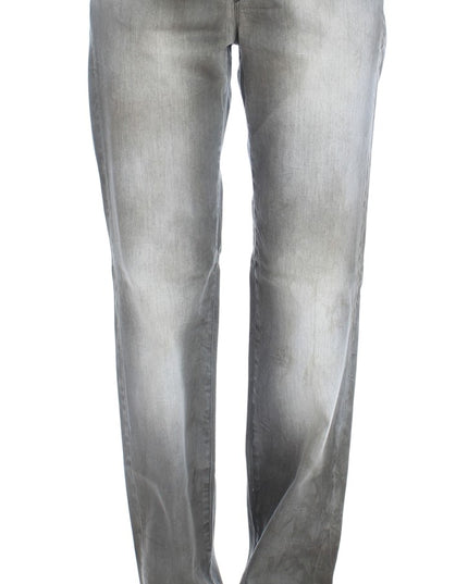 Ermanno Scervino Gray Cotton Blend Loose Fit Boyfriend Jeans