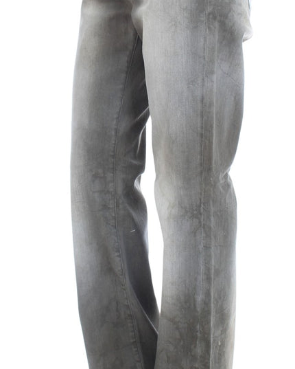 Ermanno Scervino Gray Cotton Blend Loose Fit Boyfriend Jeans