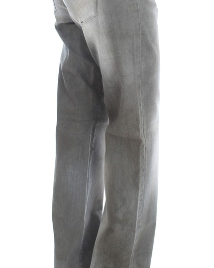 Ermanno Scervino Gray Cotton Blend Loose Fit Boyfriend Jeans