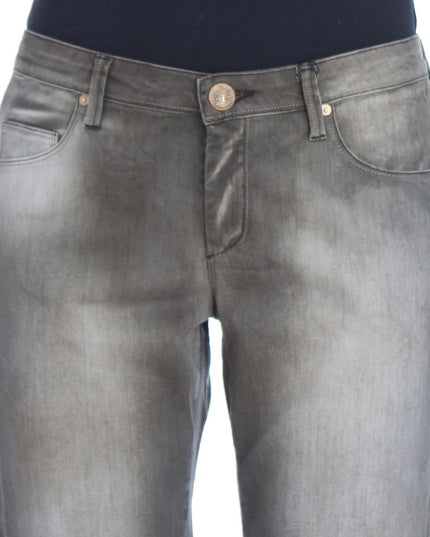 Ermanno Scervino Gray Cotton Blend Loose Fit Boyfriend Jeans