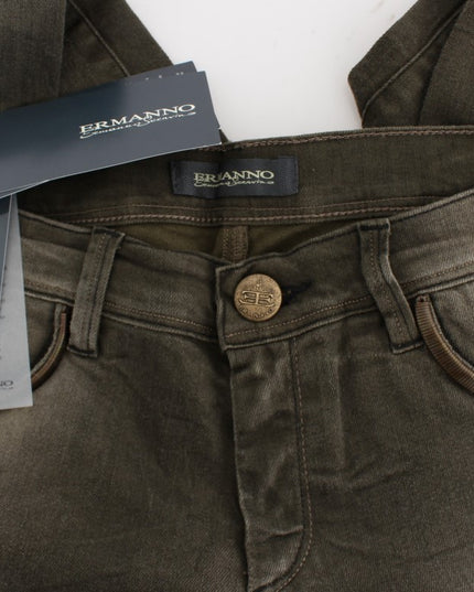Ermanno Scervino Gray Wash Cotton Blend Slim Fit Jeans