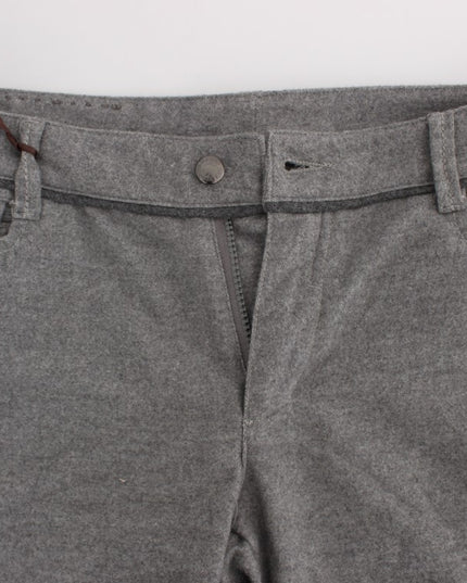 Ermanno Scervino Gray Cotton Straight Fit Casual Pants