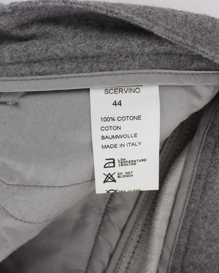 Ermanno Scervino Gray Cotton Straight Fit Casual Pants