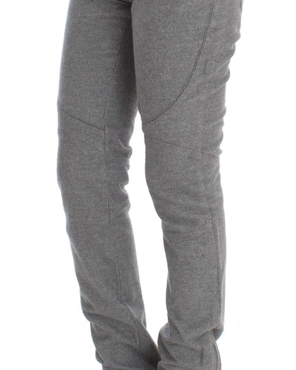 Ermanno Scervino Gray Cotton Slim Fit Casual Bootcut Pants