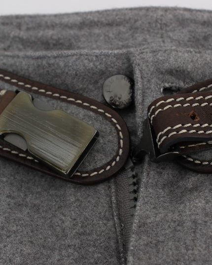 Ermanno Scervino Gray Cotton Slim Fit Casual Bootcut Pants