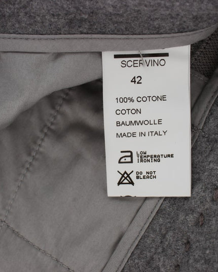 Ermanno Scervino Gray Cotton Slim Fit Casual Bootcut Pants
