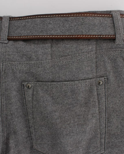 Ermanno Scervino Gray Cotton Slim Fit Casual Bootcut Pants