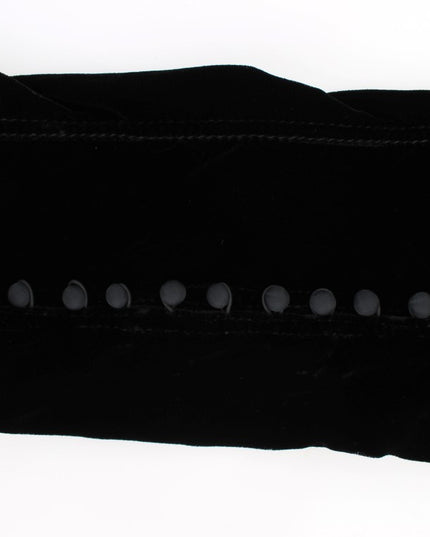 Ermanno Scervino Black Viscose Blend Velvet Slim Fit Pants
