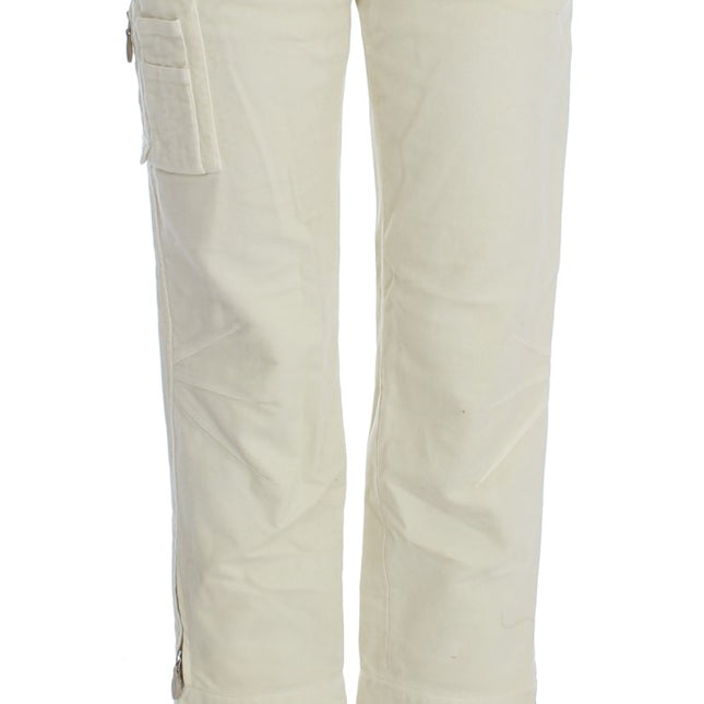 Ermanno Scervino Beige Cotton Capri Cropped Cargo Pants