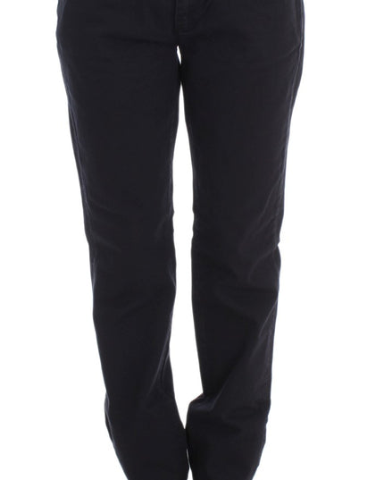 Ermanno Scervino Blue Cotton Blend Casual Fit Pants