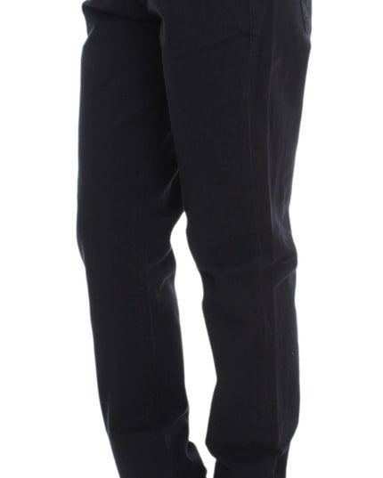 Ermanno Scervino Blue Cotton Blend Casual Fit Pants
