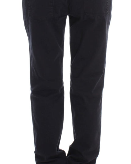 Ermanno Scervino Blue Cotton Blend Casual Fit Pants