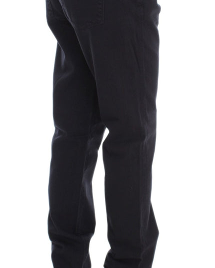 Ermanno Scervino Blue Cotton Blend Casual Fit Pants