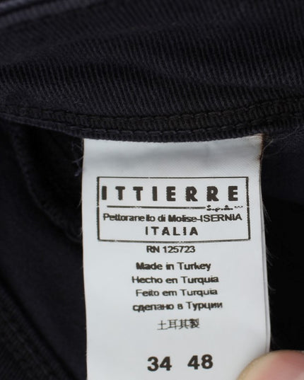 Ermanno Scervino Blue Cotton Blend Casual Fit Pants