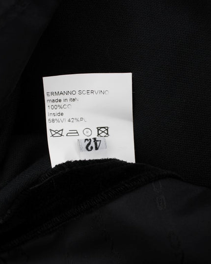 Ermanno Scervino Black Velvet Cotton Straight Legs Pants