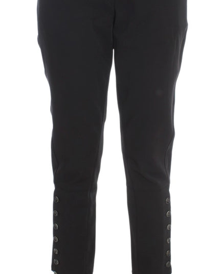 Ermanno Scervino Black Cotton Blend Capri Cropped Pants