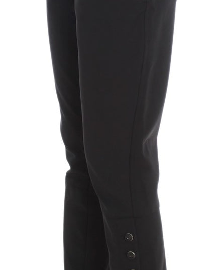 Ermanno Scervino Black Cotton Blend Capri Cropped Pants