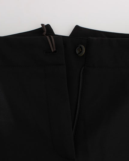 Ermanno Scervino Black Cotton Blend Capri Cropped Pants