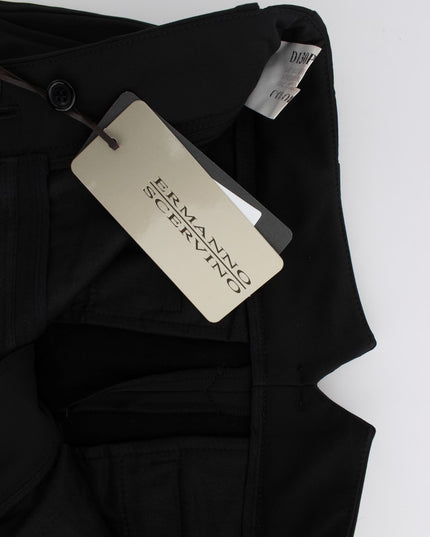 Ermanno Scervino Black Cotton Blend Capri Cropped Pants