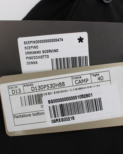 Ermanno Scervino Black Cotton Blend Capri Cropped Pants