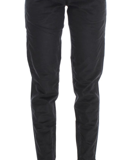 Ermanno Scervino Black Cotton Blend Regular Fit Pants