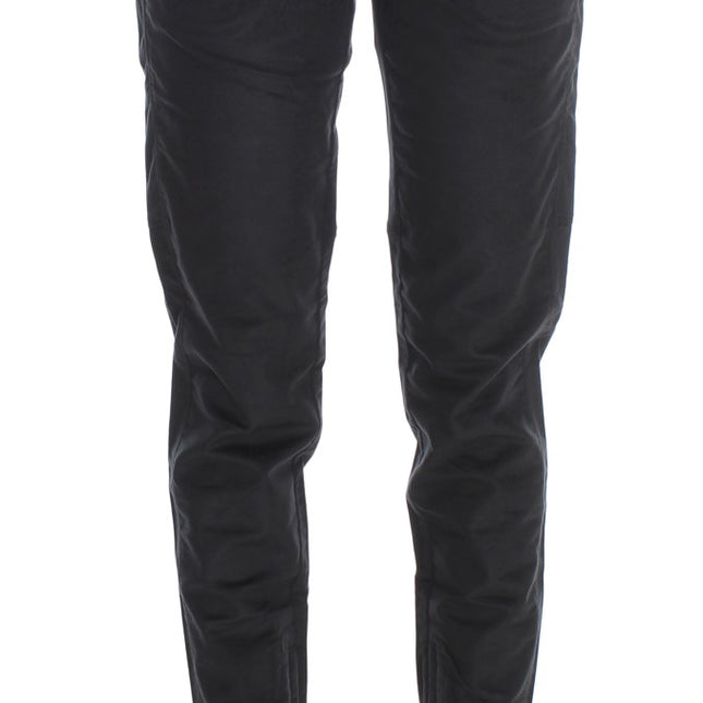 Ermanno Scervino Black Cotton Blend Regular Fit Pants