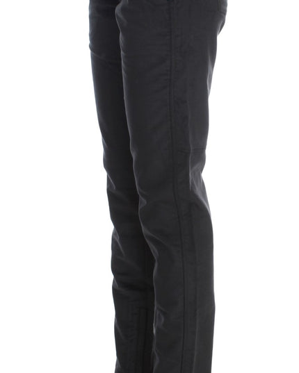 Ermanno Scervino Black Cotton Blend Regular Fit Pants