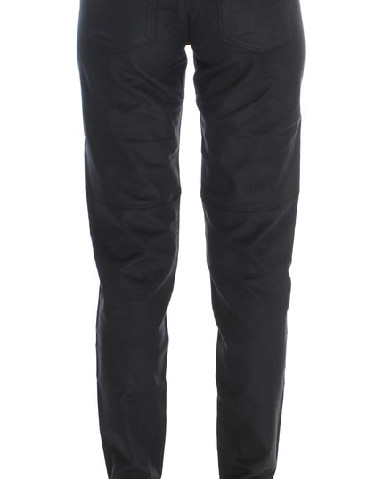 Ermanno Scervino Black Cotton Blend Regular Fit Pants