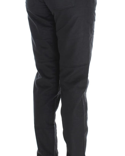 Ermanno Scervino Black Cotton Blend Regular Fit Pants