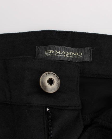 Ermanno Scervino Black Cotton Blend Regular Fit Pants