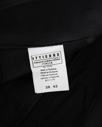 Ermanno Scervino Black Cotton Blend Regular Fit Pants