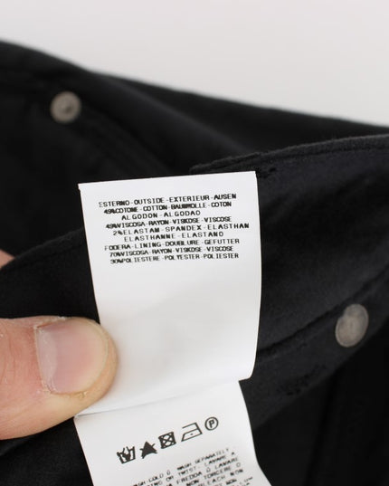 Ermanno Scervino Black Cotton Blend Regular Fit Pants