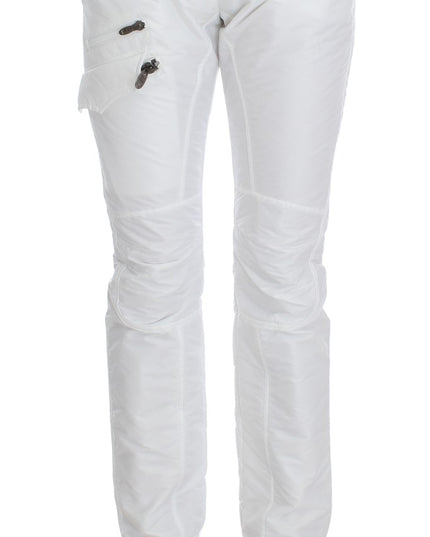 Ermanno Scervino White Nylon Padded Slim Fit Cargo Pants