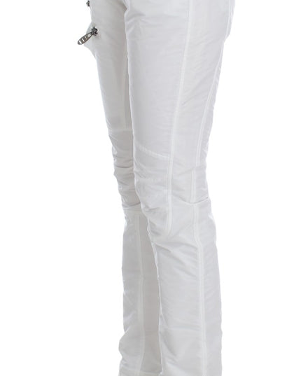 Ermanno Scervino White Nylon Padded Slim Fit Cargo Pants