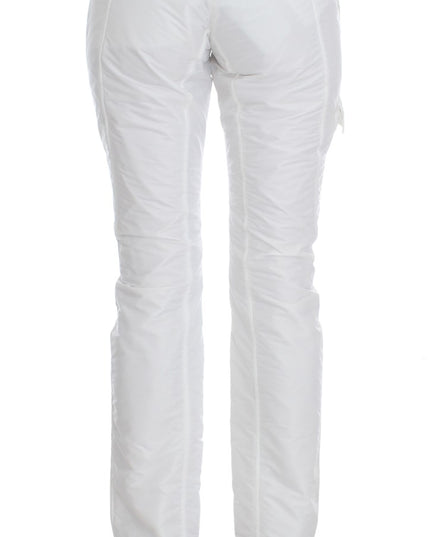 Ermanno Scervino White Nylon Padded Slim Fit Cargo Pants