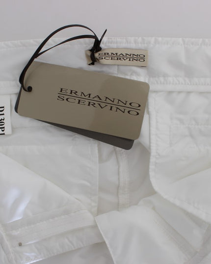 Ermanno Scervino White Nylon Padded Slim Fit Cargo Pants