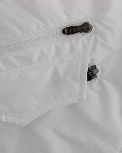 Ermanno Scervino White Nylon Padded Slim Fit Cargo Pants