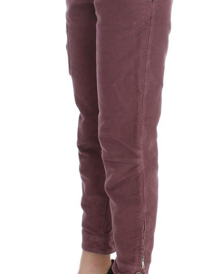 Ermanno Scervino Bordeaux Cotton Cropped Cargo Pants