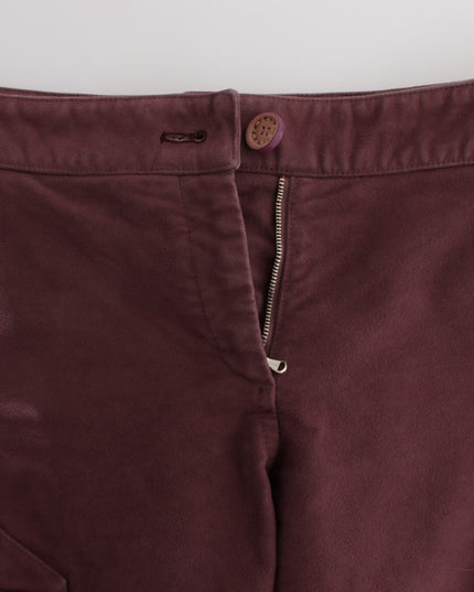 Ermanno Scervino Bordeaux Cotton Cropped Cargo Pants