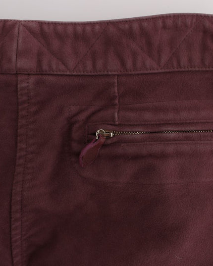 Ermanno Scervino Bordeaux Cotton Cropped Cargo Pants
