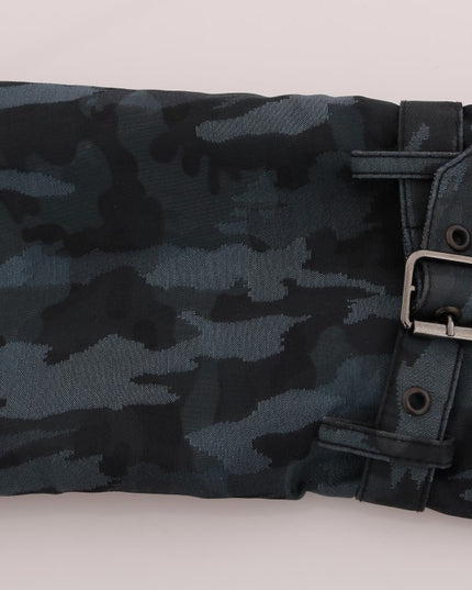 Dolce & Gabbana Blue Camouflage Trench Trench