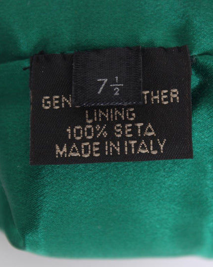 Dolce & Gabbana Green Leather Xiangao Fur Elbow Gloves