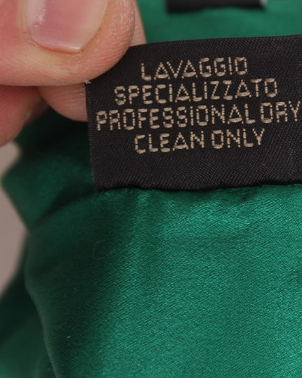 Dolce & Gabbana Green Leather Xiangao Fur Elbow Gloves