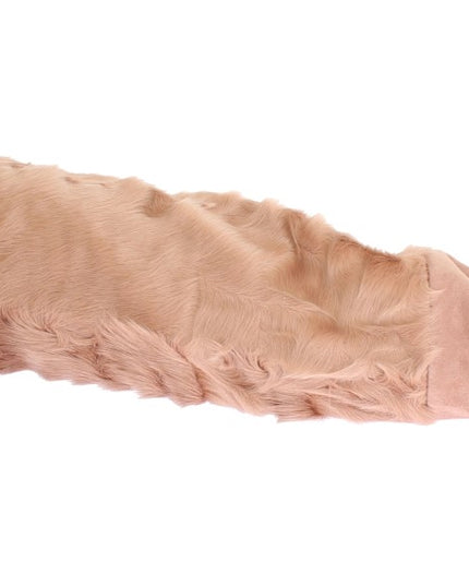 Dolce & Gabbana Beige Suede Xiangao Fur Elbow Gloves