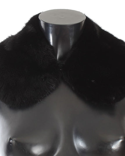 Dolce & Gabbana Black Mink Fur Shoulder Collar Scarf
