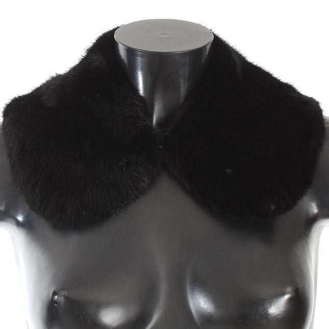 Dolce & Gabbana Black Mink Fur Shoulder Collar Scarf