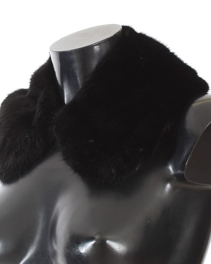 Dolce & Gabbana Black Mink Fur Shoulder Collar Scarf